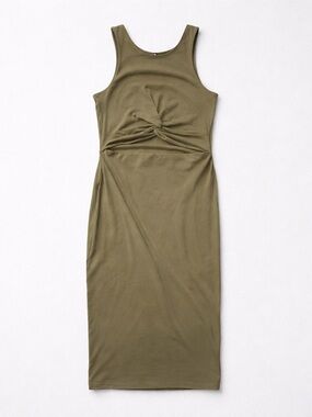 Express Olive Cut-out Tank Midi Dress